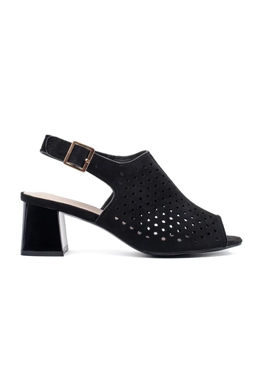 schwarze Sandalen mit...
