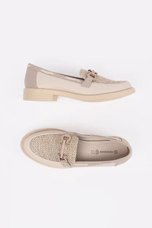 elfenbeinfarbene Mokassins mit... elfenbeinfarbene Mokassins mit...