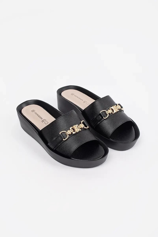 schwarze Damenflipflops mit Kette schwarze Damenflipflops mit Kette
