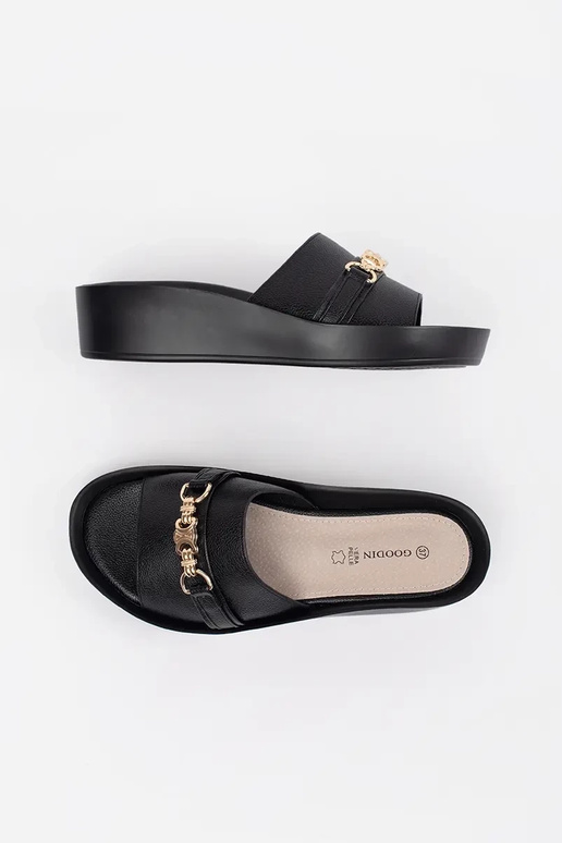 schwarze Damenflipflops mit Kette schwarze Damenflipflops mit Kette