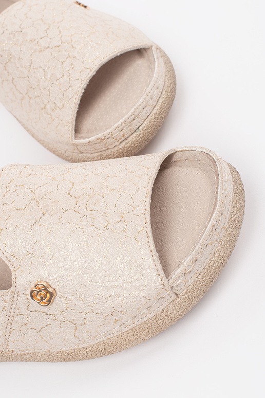 Beige Sandalen mit Leder-Innensohle Beige Sandalen mit Leder-Innensohle