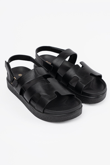 Schwarze Plattformsandalen 2