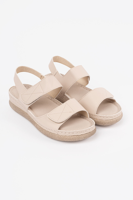 Damen Sandalen in Elfenbein mit Velcro