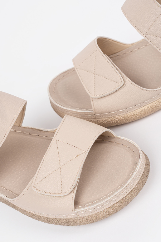 Damen Sandalen in Elfenbein mit Velcro