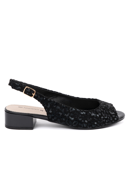 Schwarze Sandalen mit niedrigem...