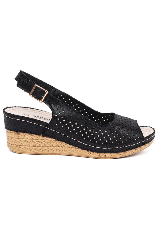 Schwarze durchbrochene Sandalen