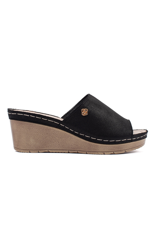 Schwarze Damen Pantoletten mit...