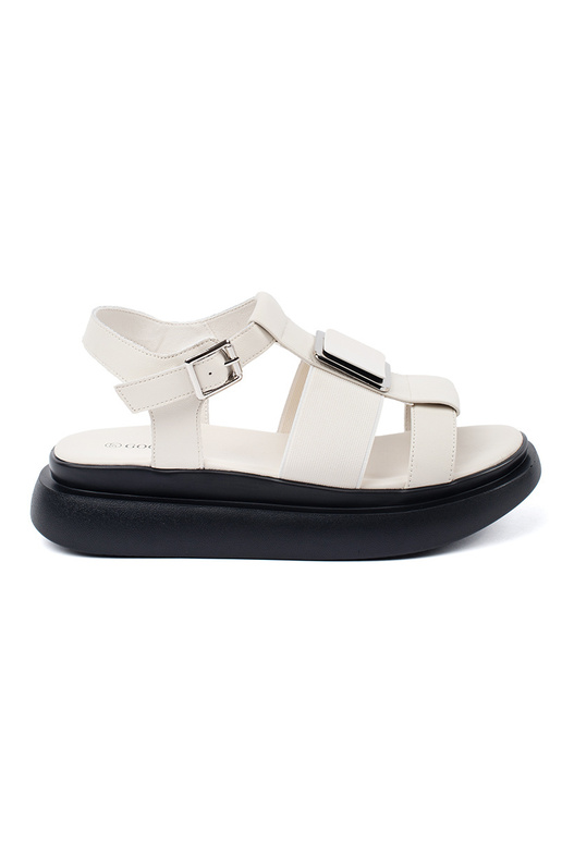 elfenbeinfarbene Leder elegante...