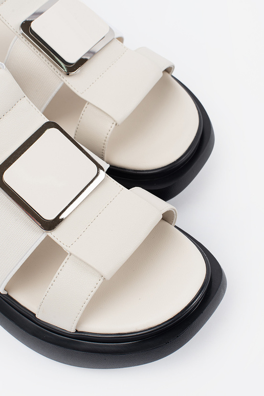 elfenbeinfarbene Leder elegante...