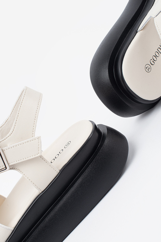 elfenbeinfarbene Leder elegante...