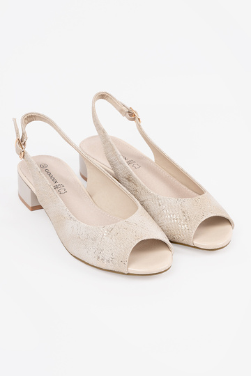 Sandfarbene Damensandalen... 2