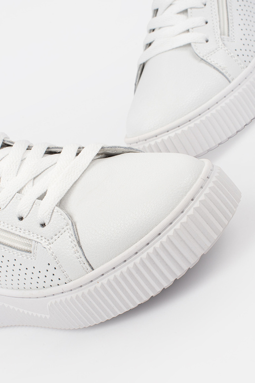 Weiße Sneakers mit Plattform aus...