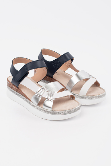 weiß-blaue Sandalen mit... 2
