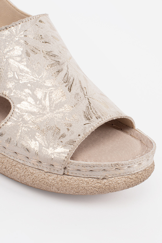 elfenbeinfarbene flache Sandalen mit...