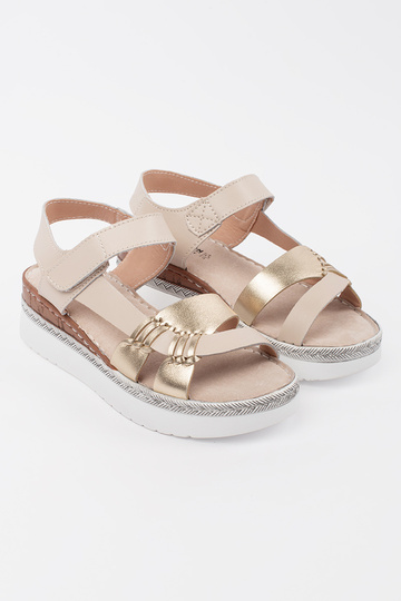 sandfarbene Sandalen mit... 2