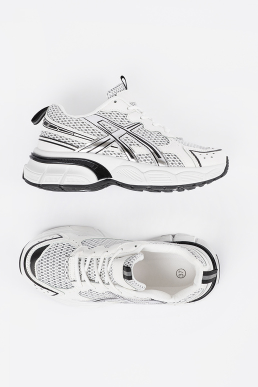 Damen Weiße-Schwarze Sportschuhe mit... Damen Weiße-Schwarze Sportschuhe mit...