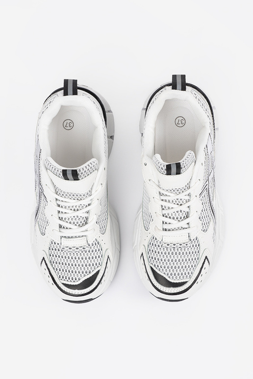 Damen Weiße-Schwarze Sportschuhe mit... Damen Weiße-Schwarze Sportschuhe mit...