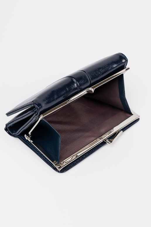 Dunkelblaue Damenbörse aus Kunstleder Dunkelblaue Damenbörse aus Kunstleder