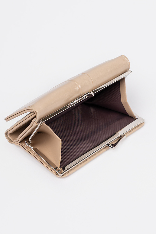 Beige Damenbörse aus Kunstleder Beige Damenbörse aus Kunstleder