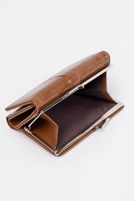 Braune Damen Geldbörse aus Kunstleder Braune Damen Geldbörse aus Kunstleder