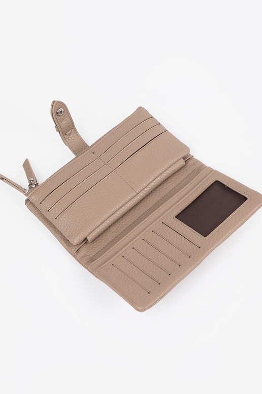 Elfenbeinfarbene Damenbörse mit Fächern Elfenbeinfarbene Damenbörse mit Fächern