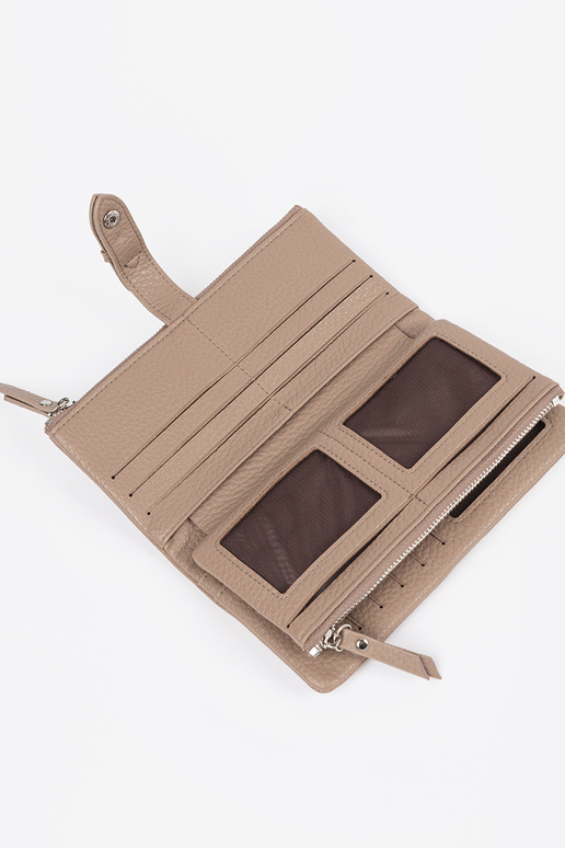 Elfenbeinfarbene Damenbörse mit Fächern Elfenbeinfarbene Damenbörse mit Fächern