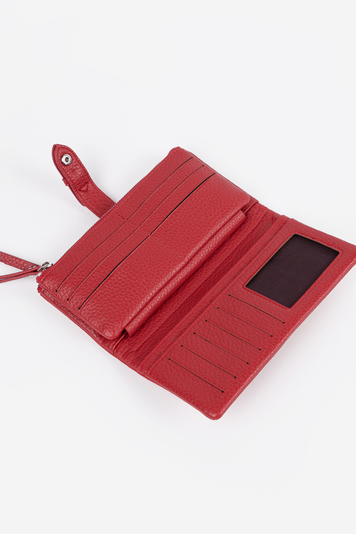 Rote Damenbörse mit Fächern