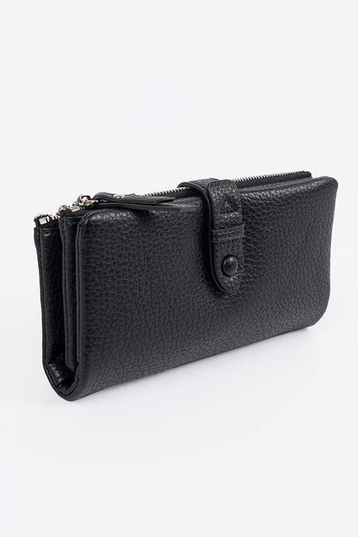 Schwarze Damenbörse mit Fächern Schwarze Damenbörse mit Fächern