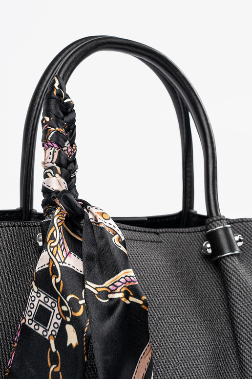 Schwarze mittelgroße Handtasche mit...