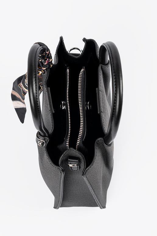 Schwarze mittelgroße Handtasche mit...