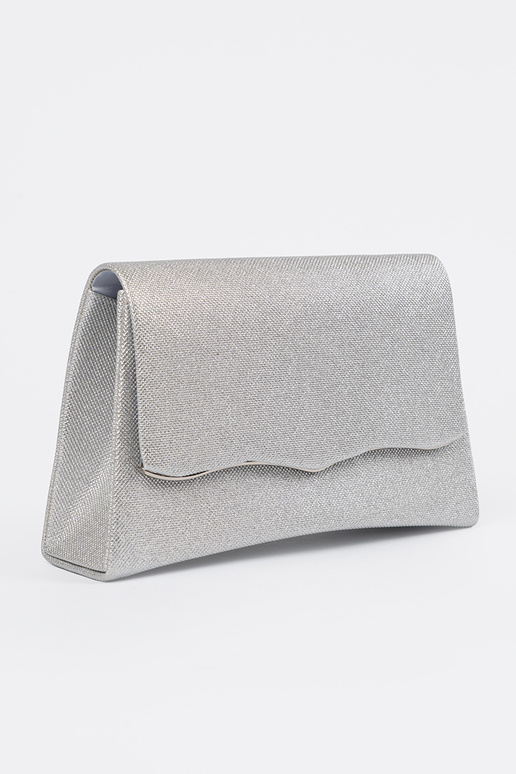 Silberfarbene Handtasche mit Kette