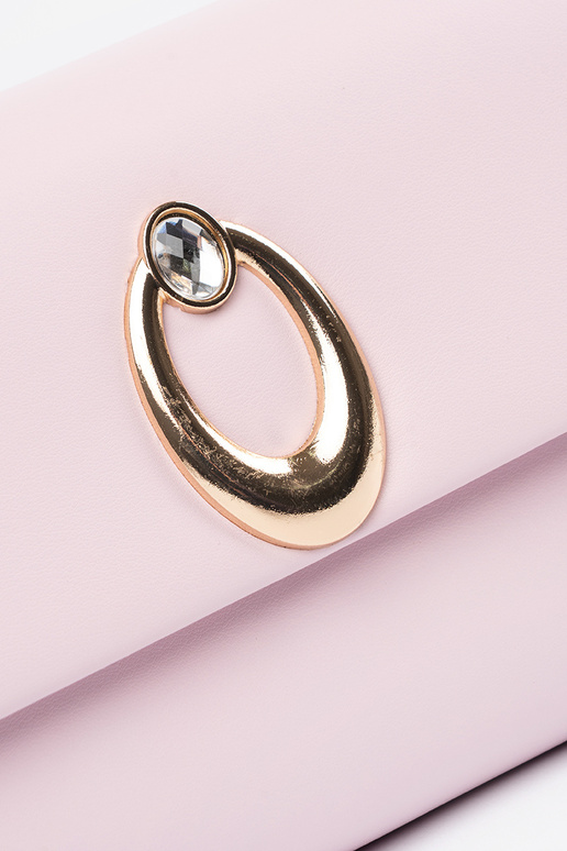 Rosa Umschlaghandtasche mit silbernen...