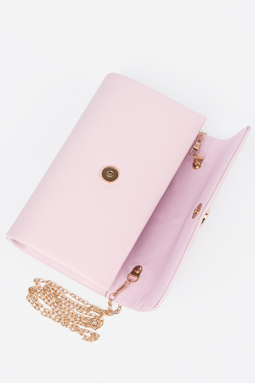 Rosa Umschlaghandtasche mit silbernen...