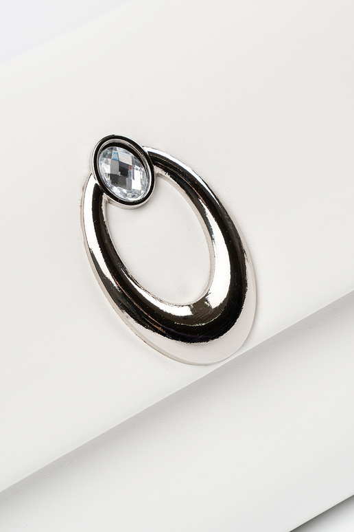 Weiße Umschlaghandtasche mit...