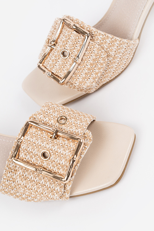 Damen Sandfarbene Absatzpantoffeln... Damen Sandfarbene Absatzpantoffeln...