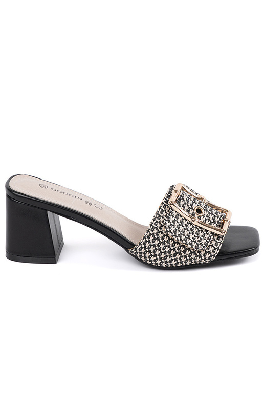 Damen Schwarz-Weiß Absatzpantoffeln...