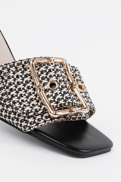 Damen Schwarz-Weiß Absatzpantoffeln...