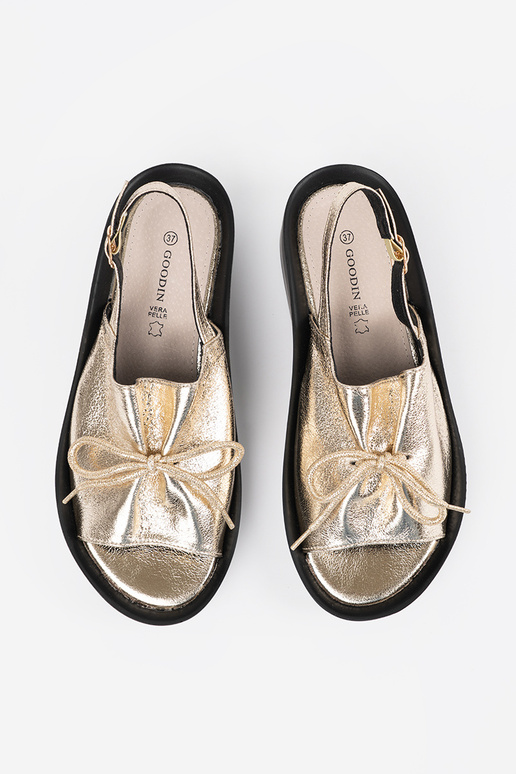 Goldfarbene Damen-Sandalen auf...