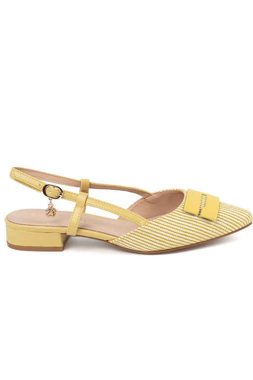 Damen gelbe Sandalen mit offener Ferse