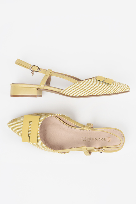 Damen gelbe Sandalen mit offener Ferse