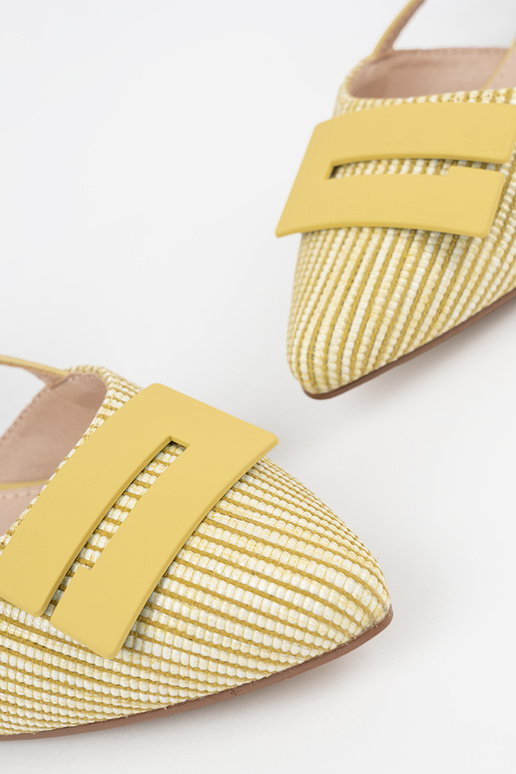 Damen gelbe Sandalen mit offener Ferse