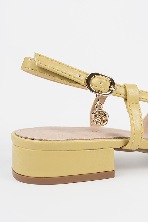 Damen gelbe Sandalen mit offener Ferse