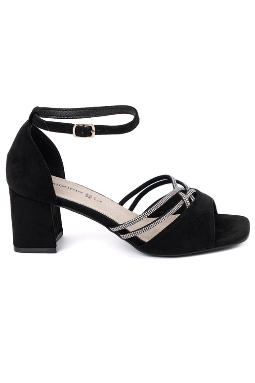 Schwarze Wildleder-Damen-Sandalen auf... Schwarze Wildleder-Damen-Sandalen auf...