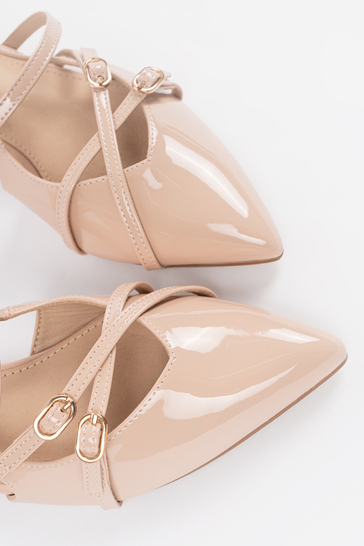 Lackierte Damen Sandfarben High Heels...