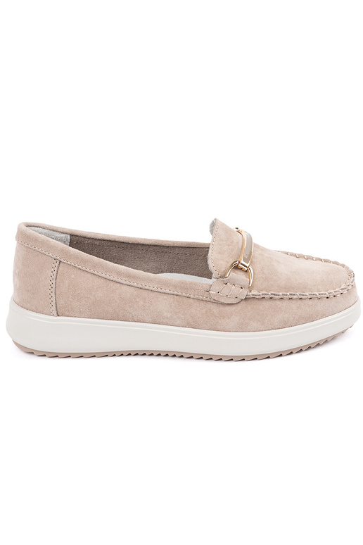 Beige Mokassins aus natürlichem Leder Beige Mokassins aus natürlichem Leder