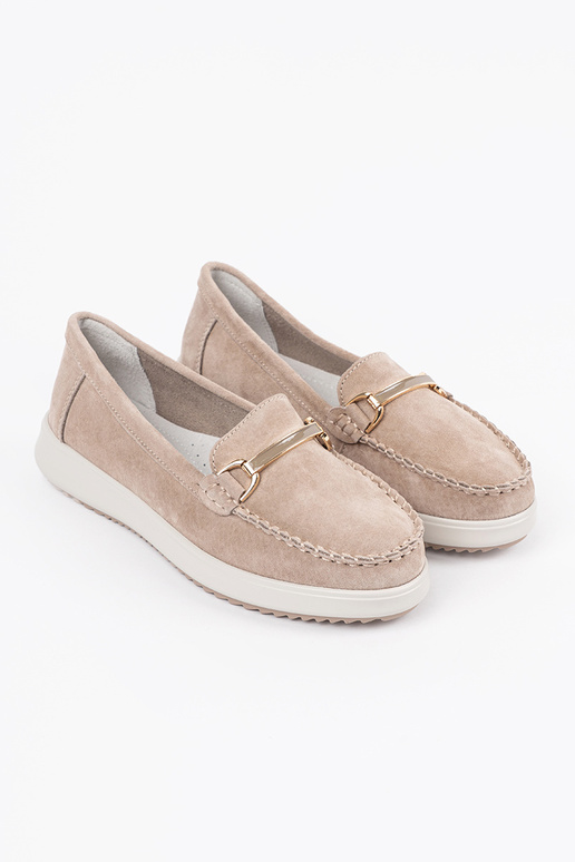 Beige Mokassins aus natürlichem Leder Beige Mokassins aus natürlichem Leder