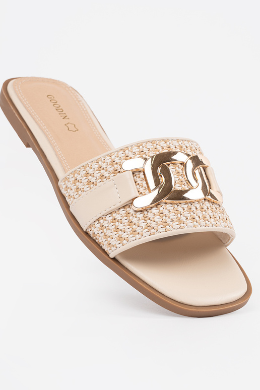 Damen Sandfarbene Pantoffeln mit... Damen Sandfarbene Pantoffeln mit...