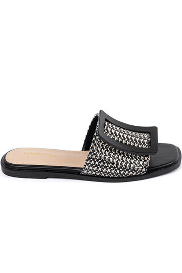 Schwarz-weiße flache...