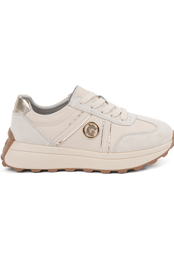 Leder-Sandalen in Sandfarbe...