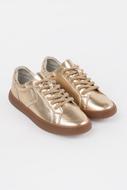 Goldene Leder-Sport Schuhe für Damen... Goldene Leder-Sport Schuhe für Damen...